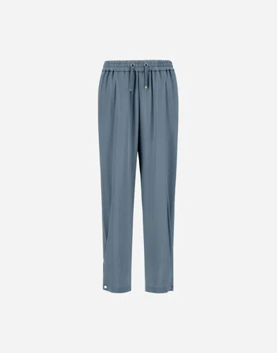 Herno Resort Trousers In Envers Satin In Blue
