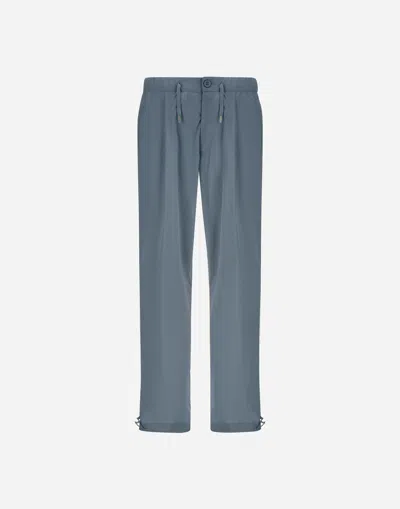 Herno Resort Trousers In Light Nylon Stretch In Blue