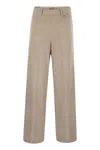 Herno Women Resort Trousers In Melange Fabric In Neutral