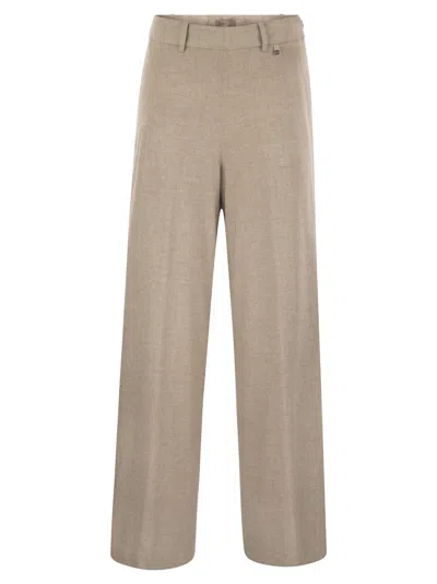 Herno Resort Trousers In Melange Fabric In Neutral