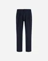 Herno Resort Trousers In Melange Suede Effect In Blue