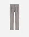 Herno Resort Trousers In Melange Suede Effect In Gray