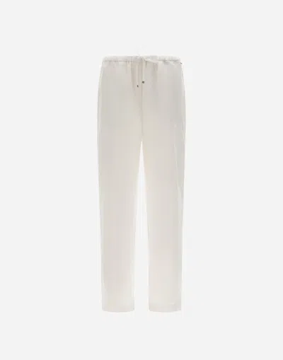 Herno Resort Trousers In New Linen In White