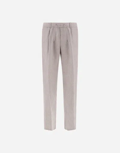 Herno Resort Trousers In New Linen In White