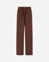 Herno Resort Trousers In Pleated Jersey In Brown