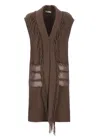 Herno Resort Waistcoat In Warmy & Nylon Ultralight In Brown