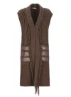 Herno Resort Waistcoat In Warmy & Nylon Ultralight In Brown
