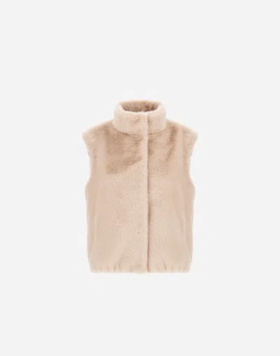 Herno Resort Vest In Faux Mink Fur