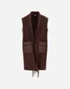 Herno Fringe Vest Casual Jacket In Brown