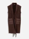 Herno Fringe Vest Casual Jacket In Brown