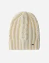 Herno Resort Beanie In Infinity Braid In White