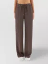 Herno Resort Wide Leg Trousers With Elastic Waistband In Brown