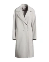 Herno Resort Woman Coat Light Grey Size 8 Virgin Wool, Polyamide In Gray