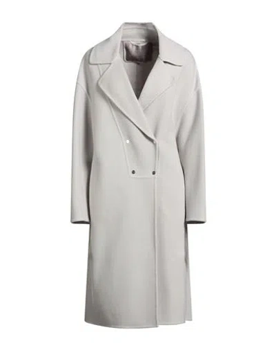 Herno Resort Woman Coat Light Grey Size 8 Virgin Wool, Polyamide In Gray