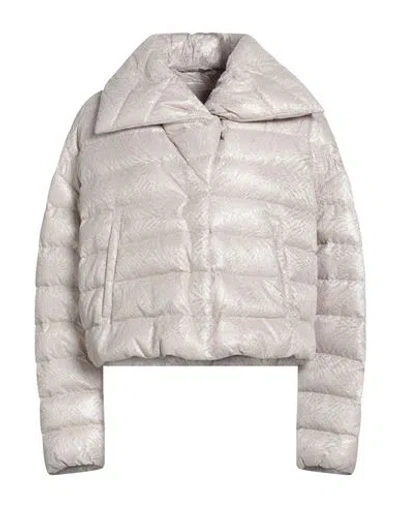 Herno Resort Woman Puffer Beige Size 8 Polyamide, Metallic Fiber In White