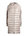 Herno Contrast-fabric Sleeves Padded Coat In Neutral