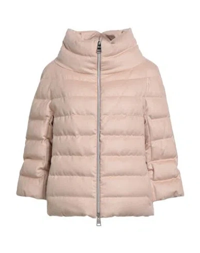 Herno Resort Woman Puffer Blush Size 6 Cashmere, Silk, Polyester, Polyamide In Pink