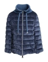 Herno Resort Woman Puffer Slate Blue Size 10 Viscose, Virgin Wool