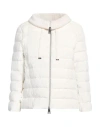 Herno Velvet Corduroy Channel Quilted Down Jacket In White