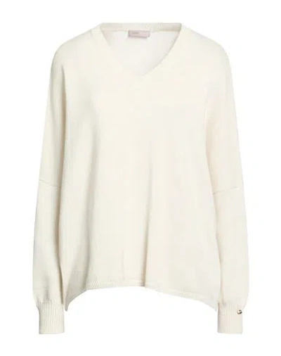 Herno Resort Woman Sweater Cream Size 10 Cashmere, Cotton, Viscose In White