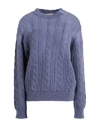 Herno Resort Woman Sweater Slate Blue Size 4 Mohair Wool, Polyamide, Wool