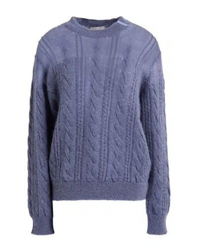 Herno Resort Woman Sweater Slate Blue Size 4 Mohair Wool, Polyamide, Wool