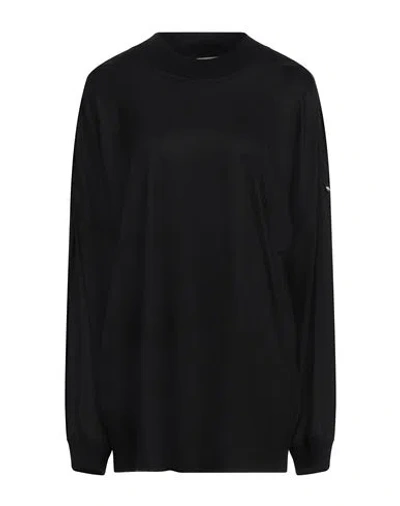 Herno Resort Woman T-shirt Black Size 14 Nylon, Polyester, Virgin Wool, Cotton, Viscose