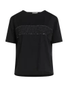 Herno Resort Woman T-shirt Black Size 6 Cotton, Elastane, Alpaca Wool, Polyamide, Wool