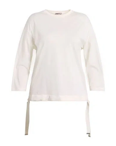 Herno Resort Woman T-shirt Ivory Size 8 Cotton In White