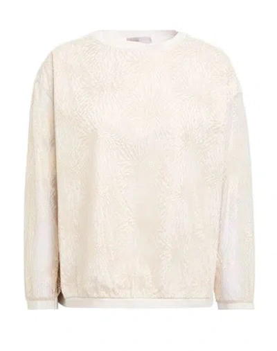 Herno Resort Woman Top Beige Size 8 Cotton, Polyamide, Metallic Fiber In White