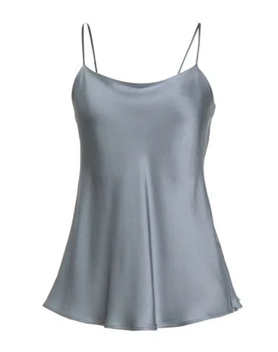 Herno Resort Woman Top Grey Size 8 Acetate, Viscose In Blue