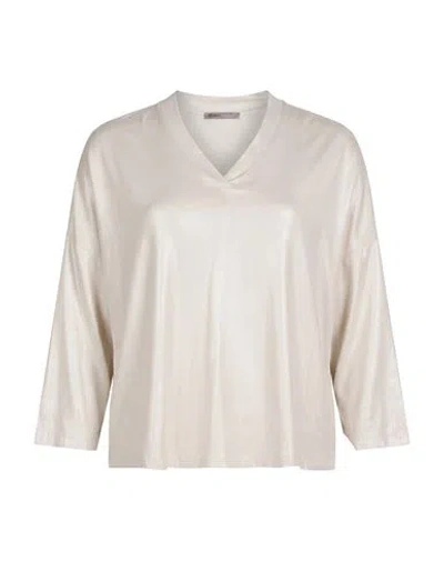 Herno Resort Woman T-shirt Cream Size 8 Viscose, Elastane In Neutral