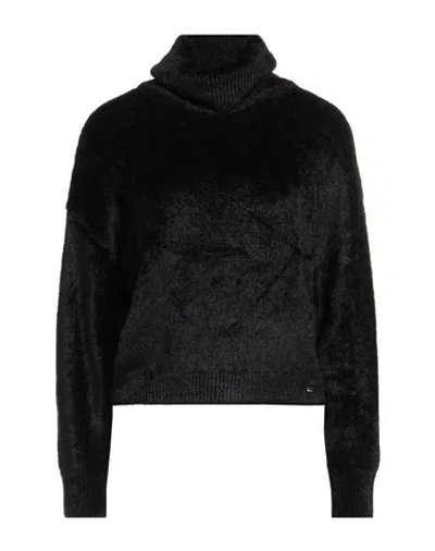 Herno Resort Woman Turtleneck Black Size 12 Viscose, Polyamide