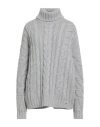 Herno Resort Woman Turtleneck Light Grey Size 12 Wool In Gray
