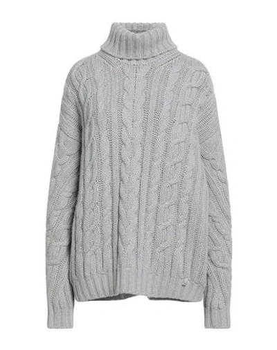 Herno Resort Woman Turtleneck Light Grey Size 12 Wool In Gray