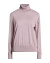 Herno Resort Woman Turtleneck Lilac Size 10 Virgin Wool, Cotton, Viscose In Multi
