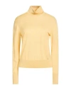 Herno Resort Woman Turtleneck Pastel Yellow Size 8 Virgin Wool, Cotton, Viscose In Yellow