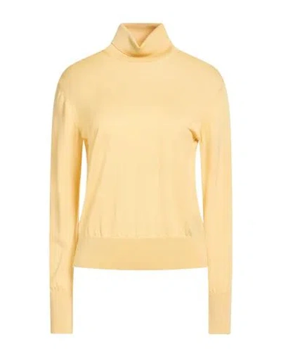 Herno Resort Woman Turtleneck Pastel Yellow Size 8 Virgin Wool, Cotton, Viscose