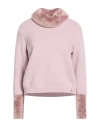 Herno Resort Woman Turtleneck Pink Size 10 Wool, Viscose, Polyamide, Cotton In Pink
