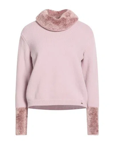 Herno Resort Woman Turtleneck Pink Size 10 Wool, Viscose, Polyamide, Cotton