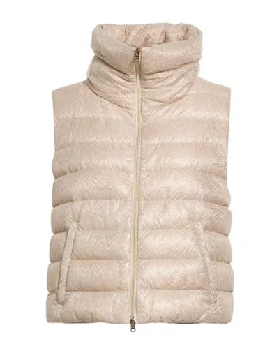 Herno Resort Woman Vest Beige Size 10 Polyamide, Metallic Fiber In Neutral