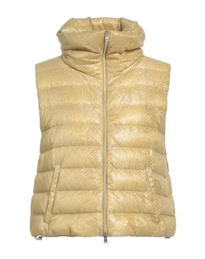 Herno Resort Woman Vest Yellow Size 6 Polyamide, Metallic Fiber In Brown
