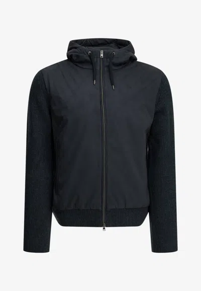 Herno Resort Wool Hooded Jacket In Blue