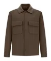 Herno Resort Shacket In Double Faced Pure Wool In Brown