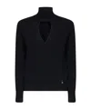 Herno Carded Wool Wrap-front Sweater In Blue