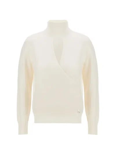 Herno Resort Wrap-effect Sweater In Brown