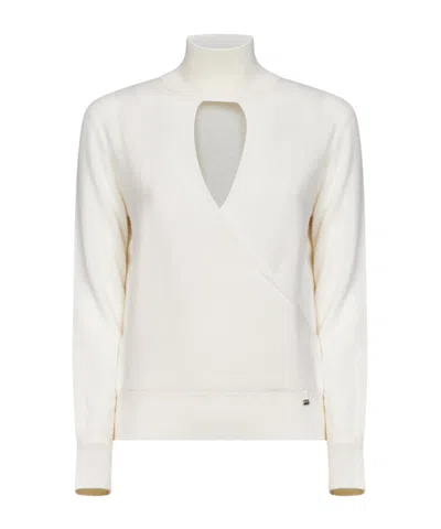 Herno Resort Wrap-effect Sweater In White