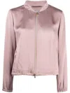 Herno Zipped Drawstring Hem Jacket In Pink