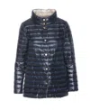 Herno Navy A-line Reversible Down Jacket For Women