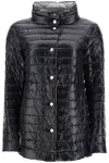 Herno Black Down Jacket With Snap Buttoned High Neck In Tech Fabric Woman